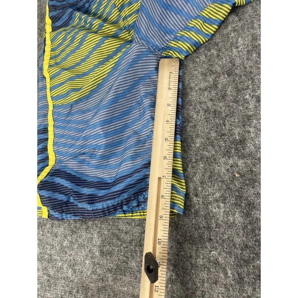 NIKE Boys Board Shorts Large 12 13 Years Blue Striped Swim Trunks Beach N327